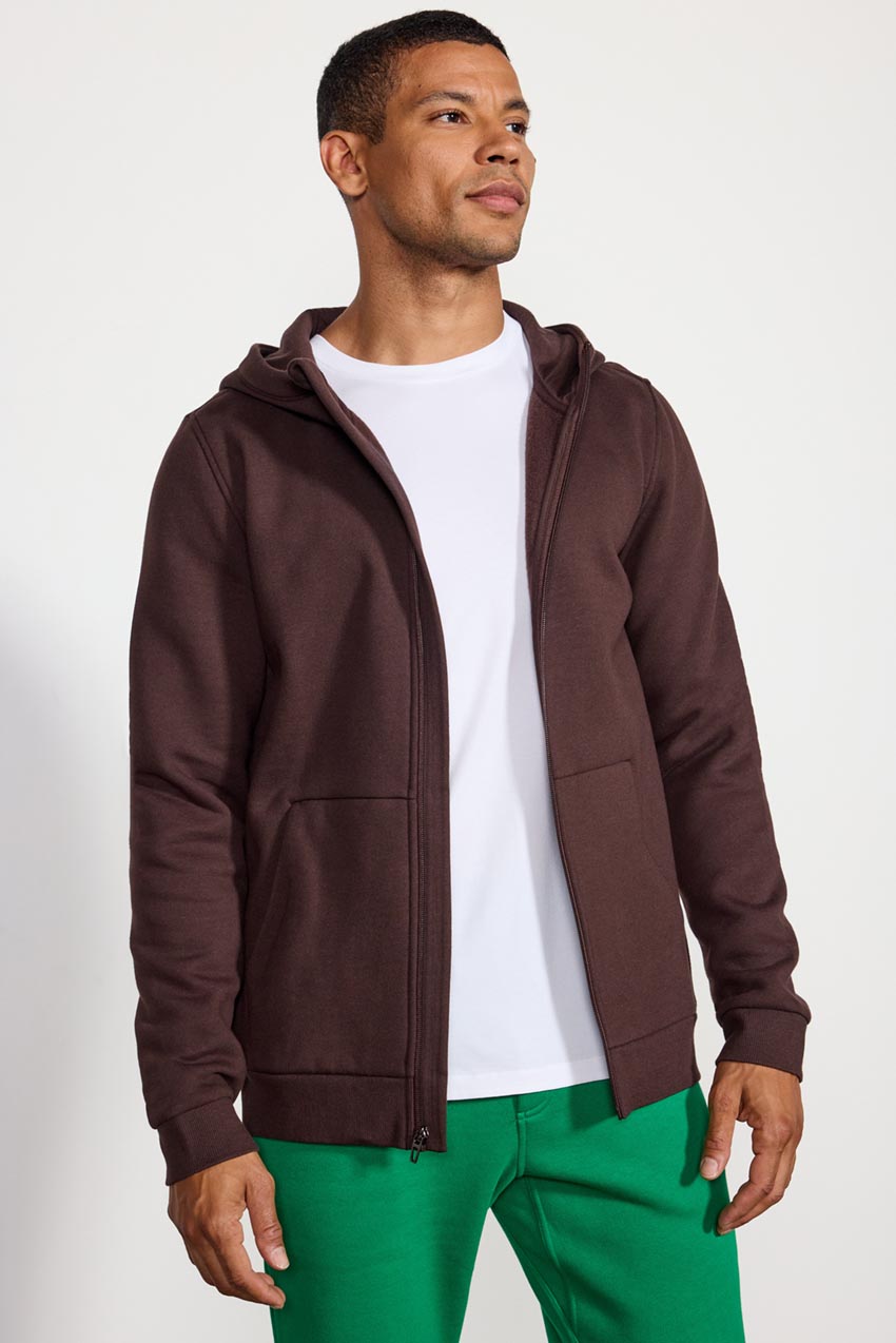 Men's Luxefleece Zip -Up Hoodie - Chocolate Brown