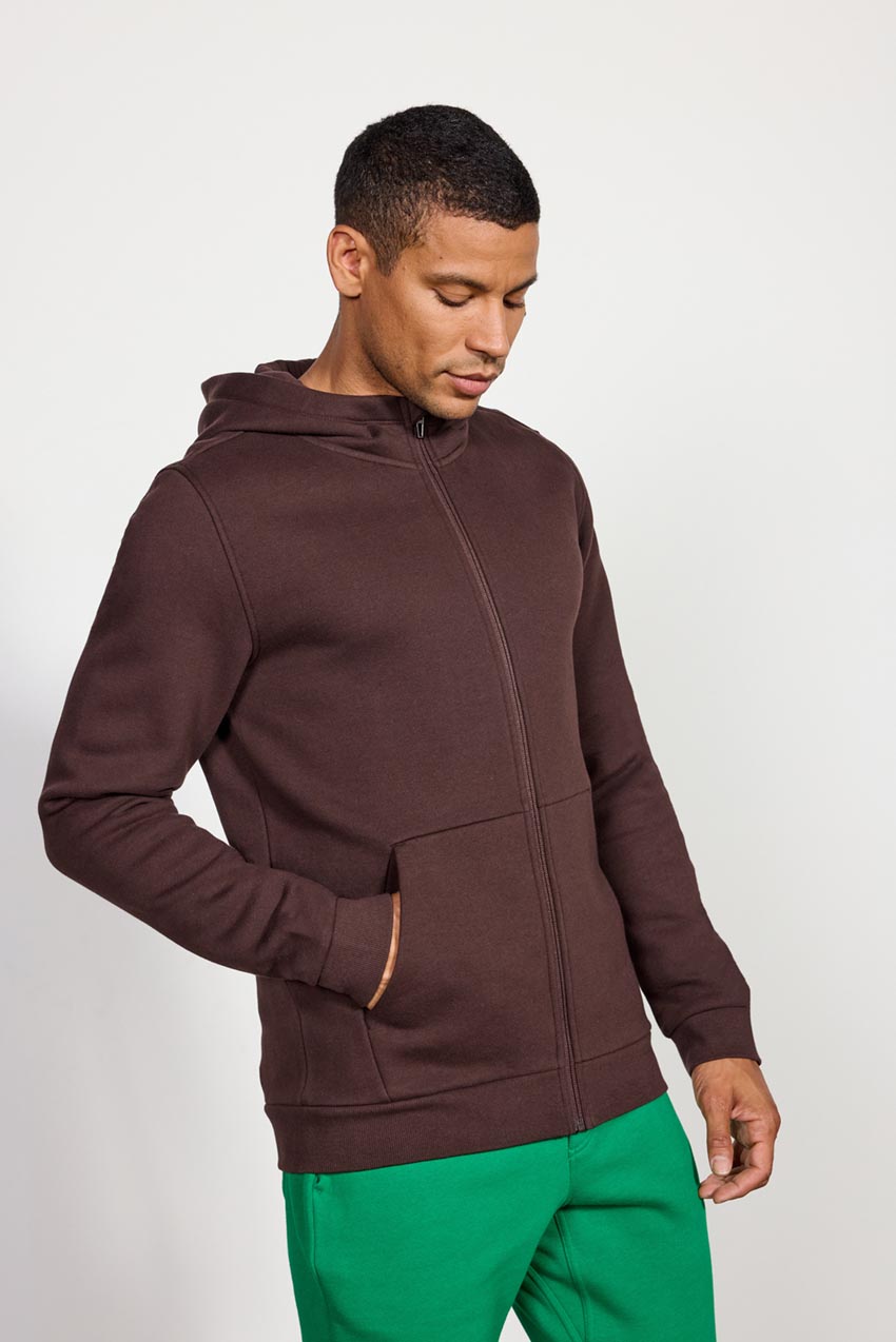 Men's Luxefleece Zip -Up Hoodie - Chocolate Brown