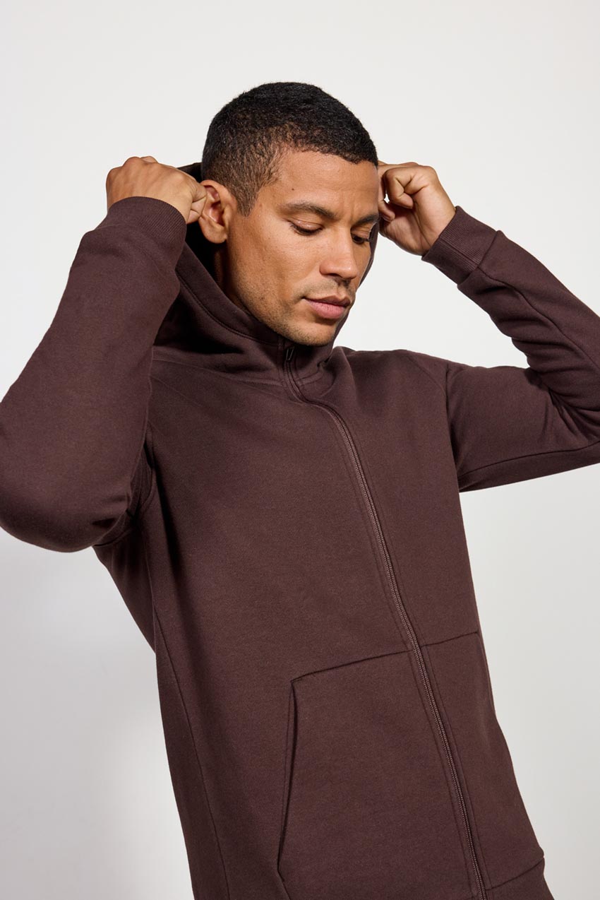 Men's Luxefleece Zip -Up Hoodie - Chocolate Brown