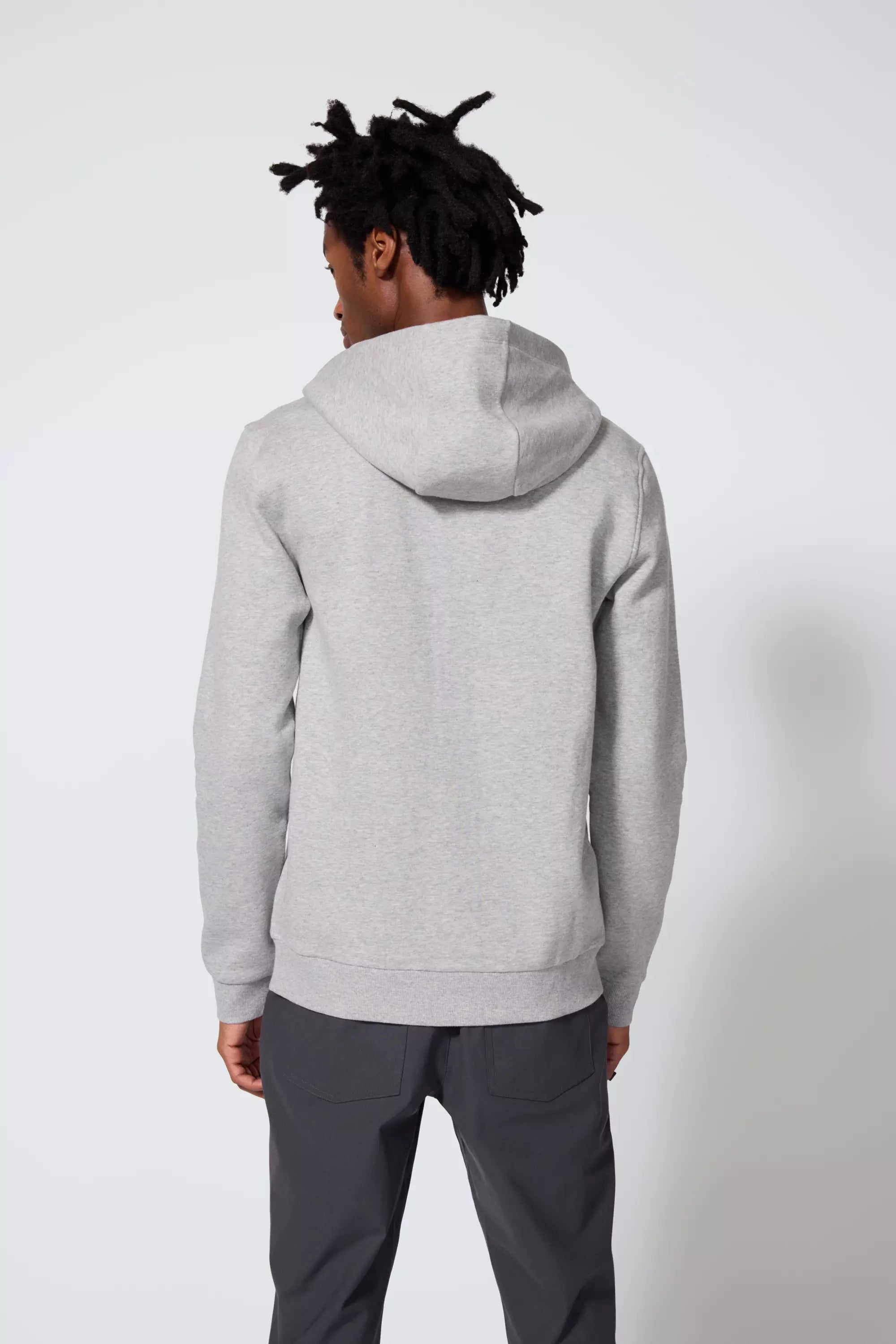 Comfort Men's Fleece Zip-Up Hoodie - Htr Concrete