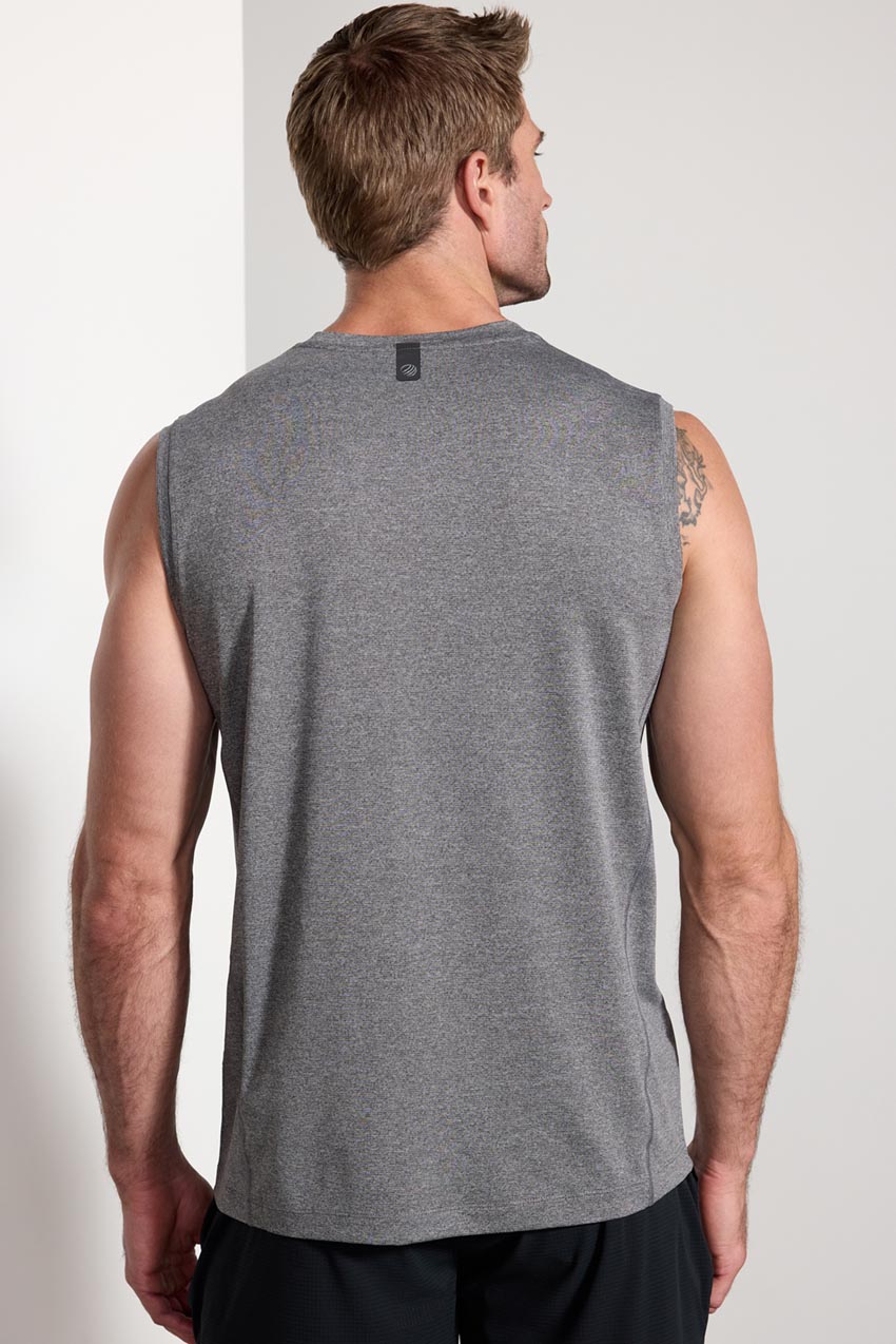 Conquer Crew Neck Tank - Black Melange