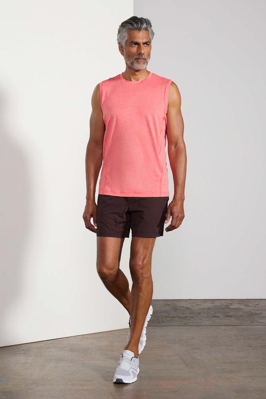 Conquer Crew Neck Tank Top - Scarlet Ibis