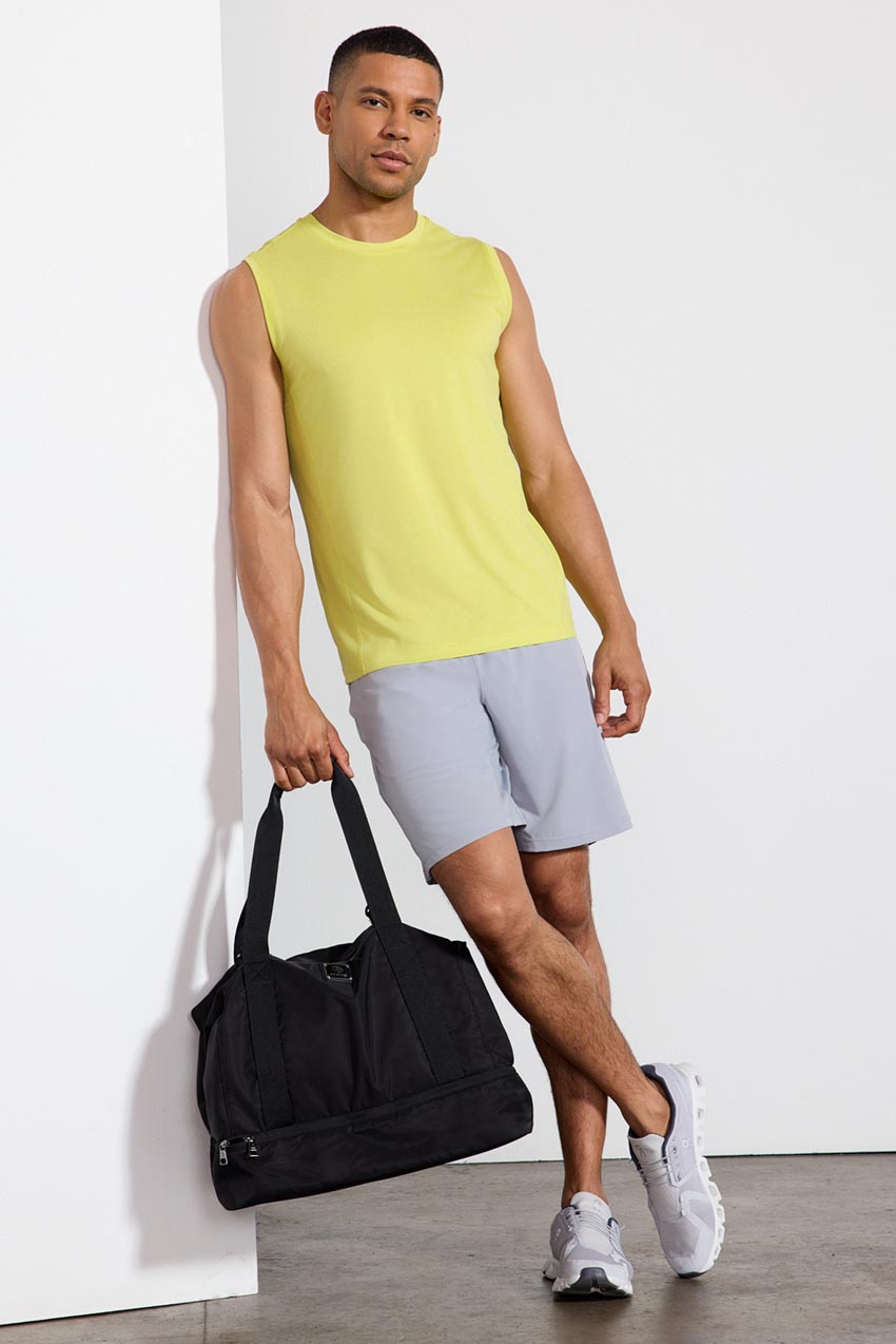 MPG Sport Conquer Recycled Polyester Crew Neck Tank Top  in Primrose Melange