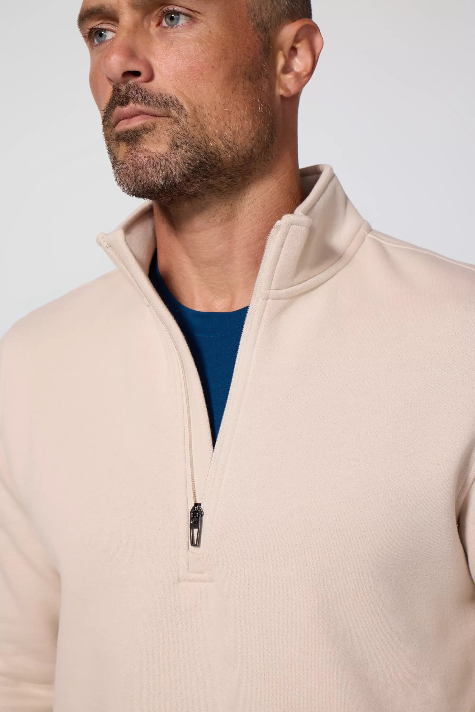 Comfort Men's Fleece 1/4 Zip  - Stone