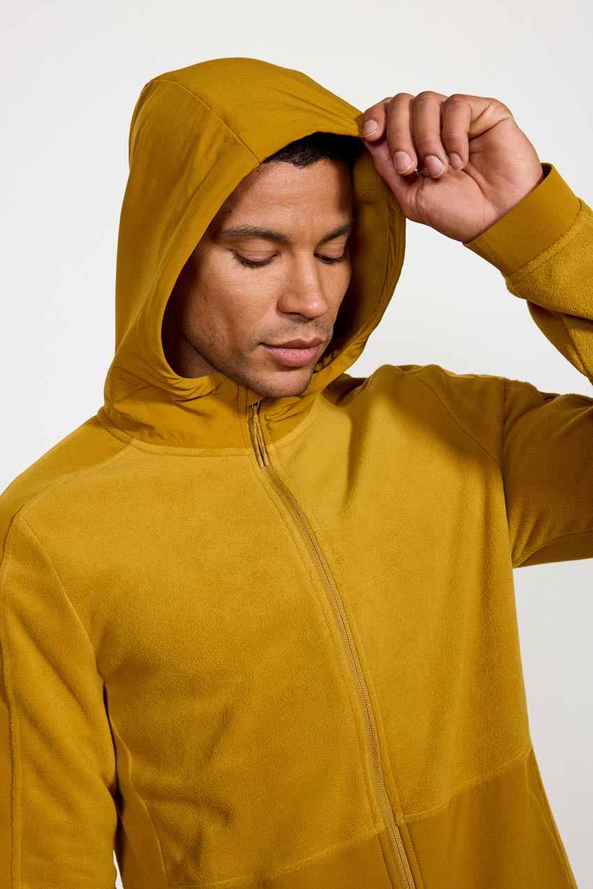 Yellow zip best sale hoodie men's