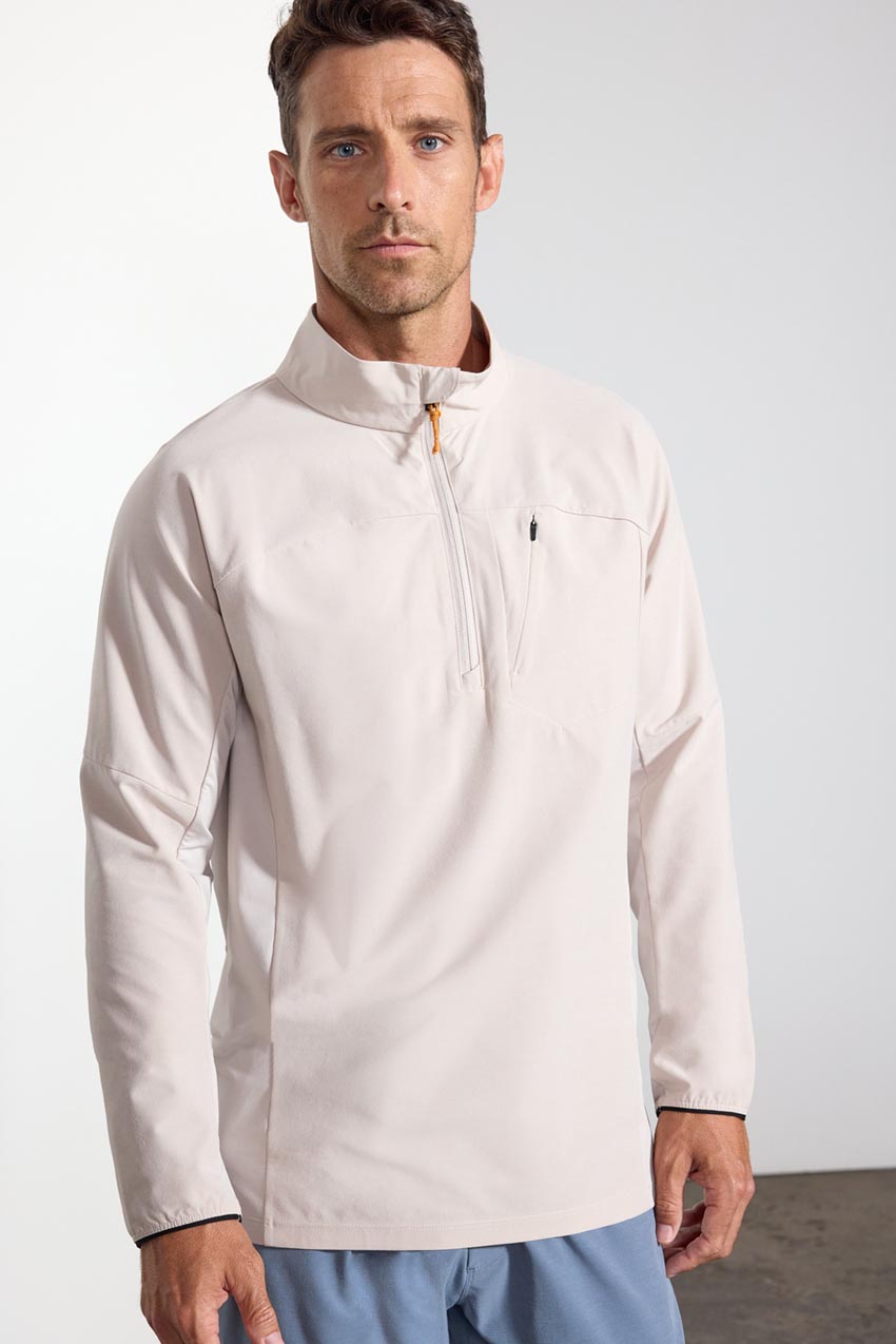 Rove Mixed Media Half Zip Linen