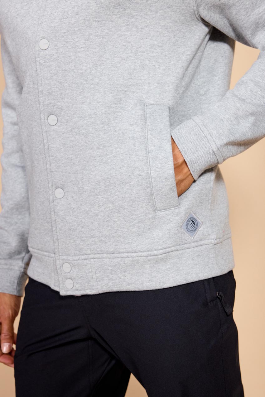 Comfort Men's Fleece Bomber Jacket - Htr Concrete