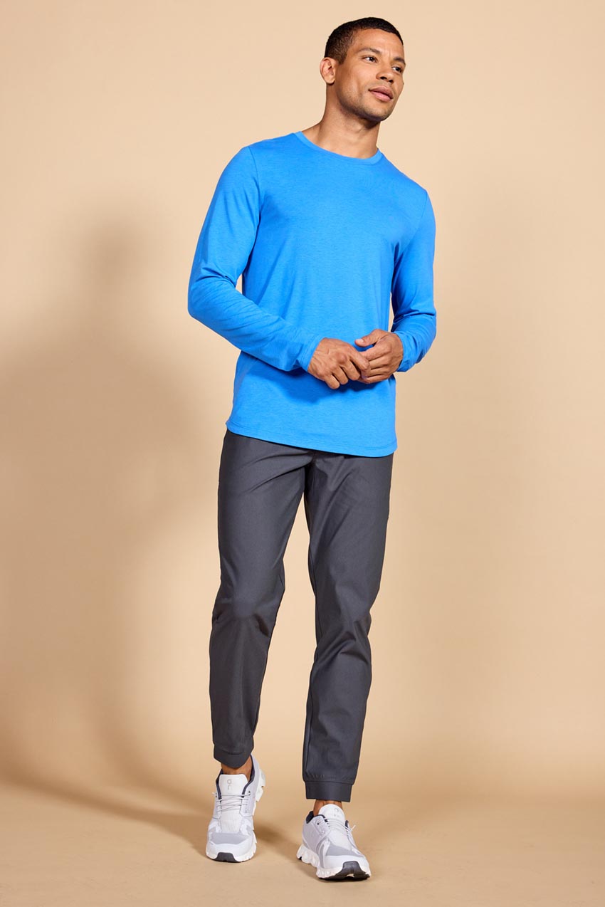 Pima Cotton Curved Hem Long Sleeve Tee