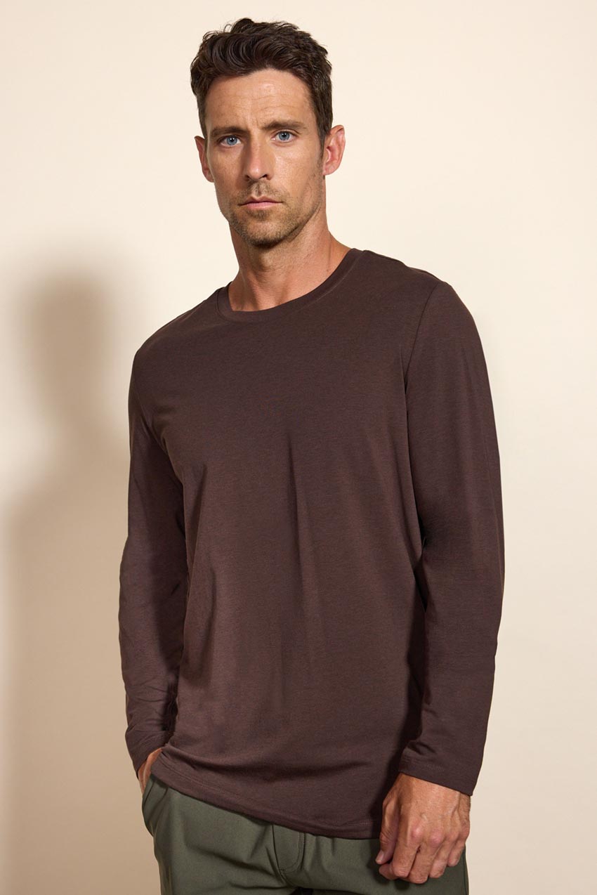 Pima Cotton Curved Hem Long Sleeve Tee