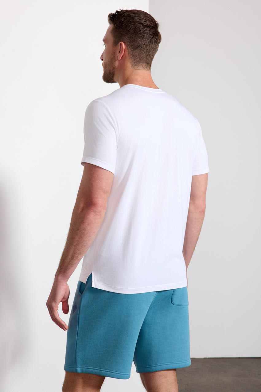 Pima Cotton V-Neck Tee - Blanc