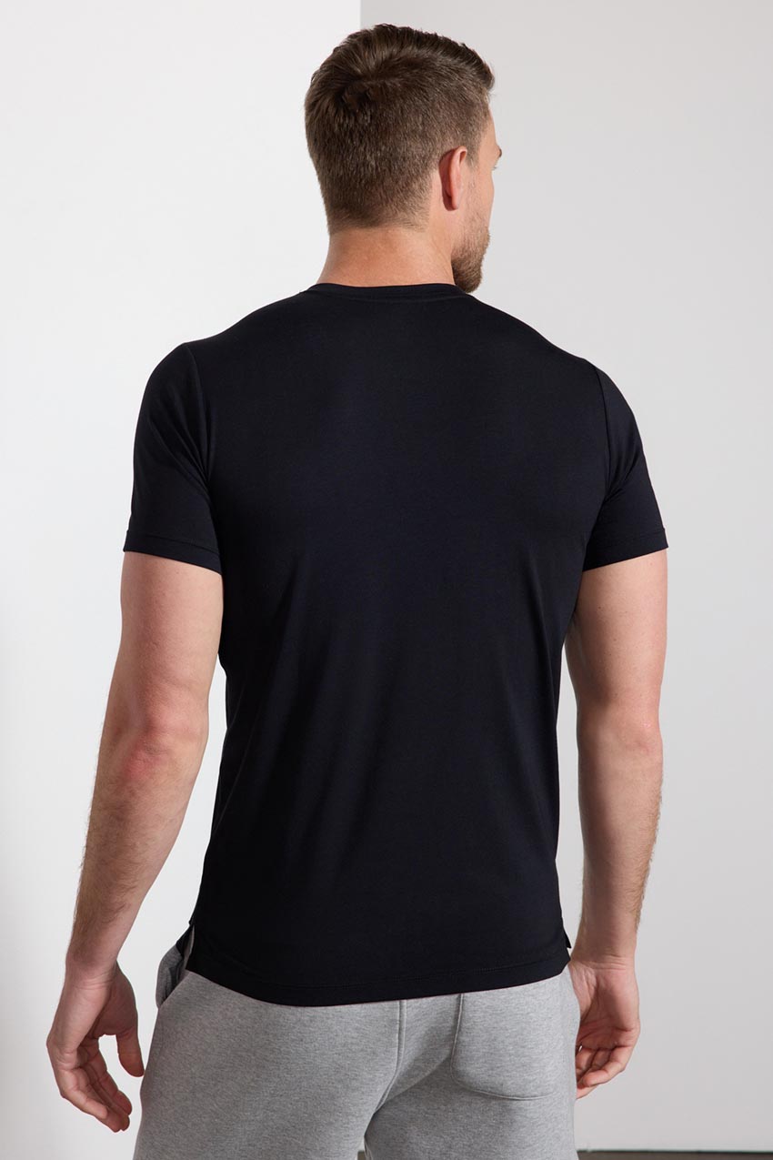 Pima Cotton V-Neck Tee - Black