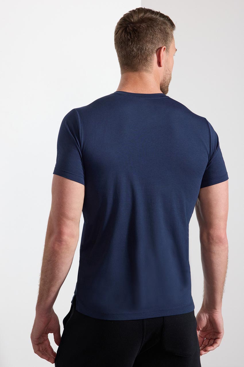 Pima Cotton V-Neck Tee - Deep Navy