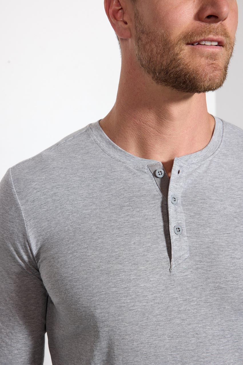 Pima Cotton Henley - HTR béton