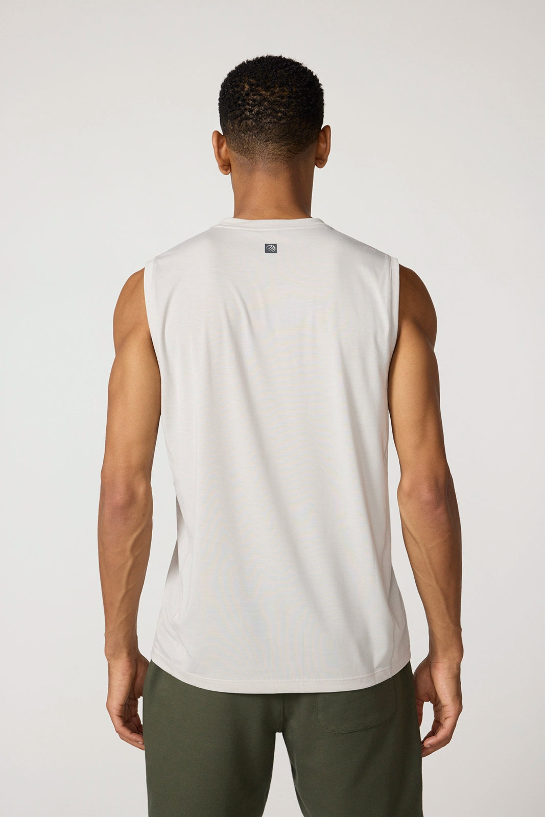 Performance Knit Tank with Mesh Panel - Vapor