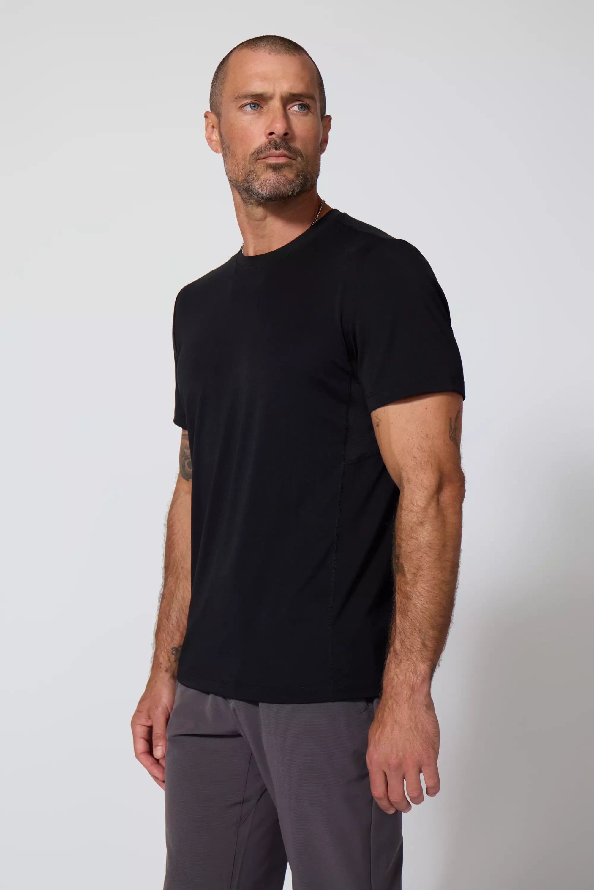 T-shirt en tricot de performance - noir