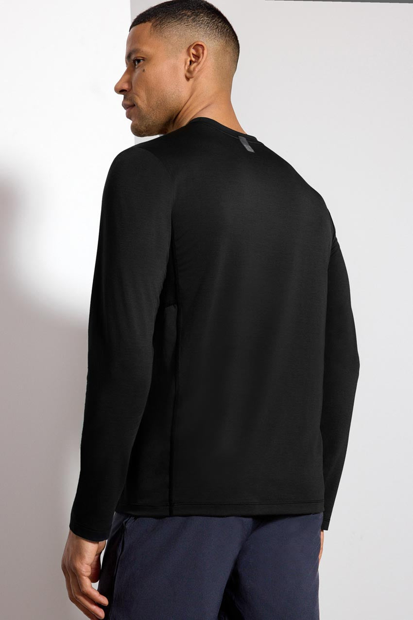 Performance Knit Men's Long Sleeve Tee - Black