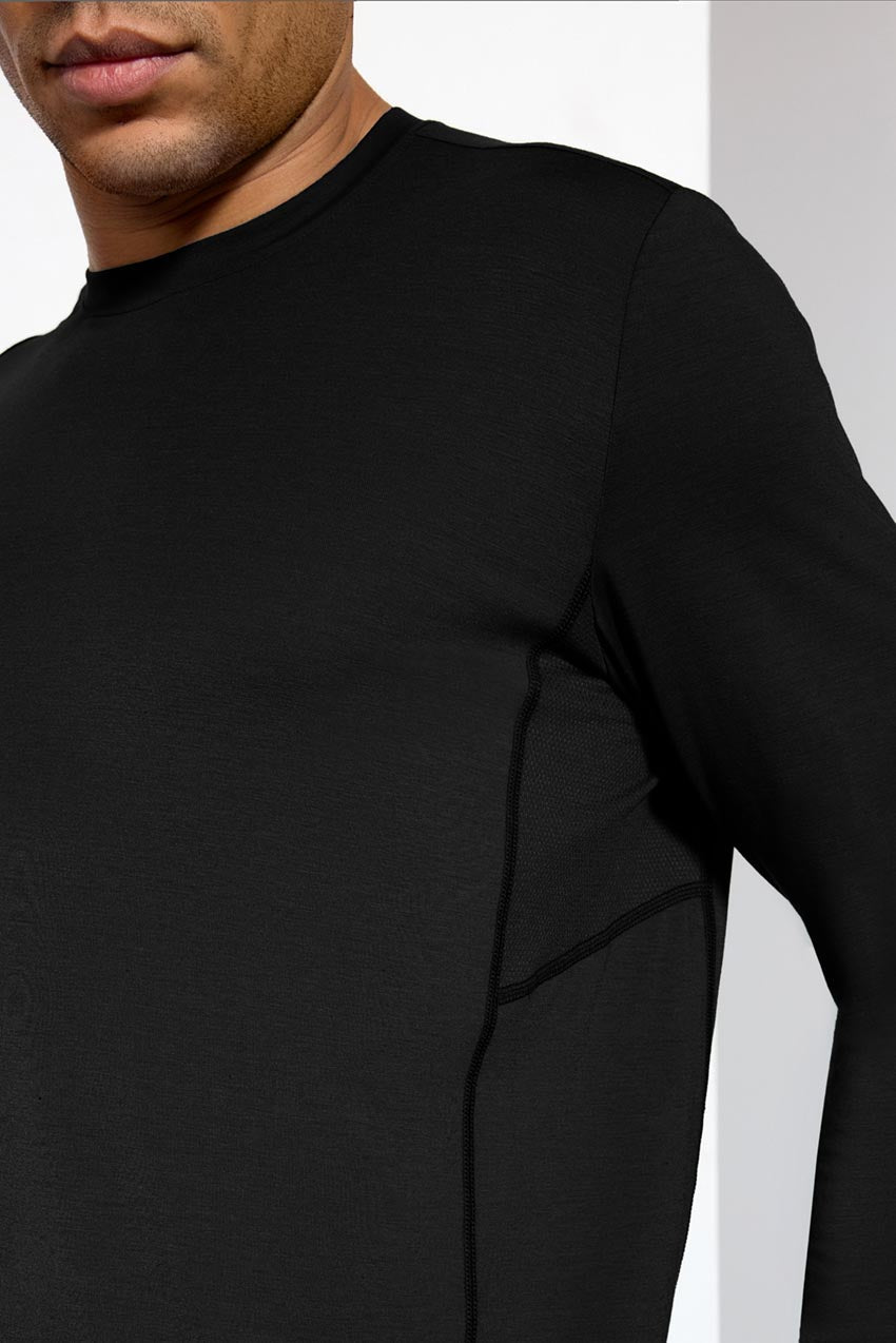 Performance Knit Men's Long Sleeve Tee - Black