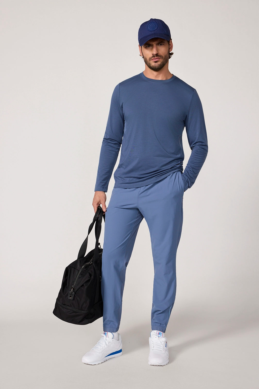 Performance Knit Men's Long Sleeve Tee - Vintage Indigo