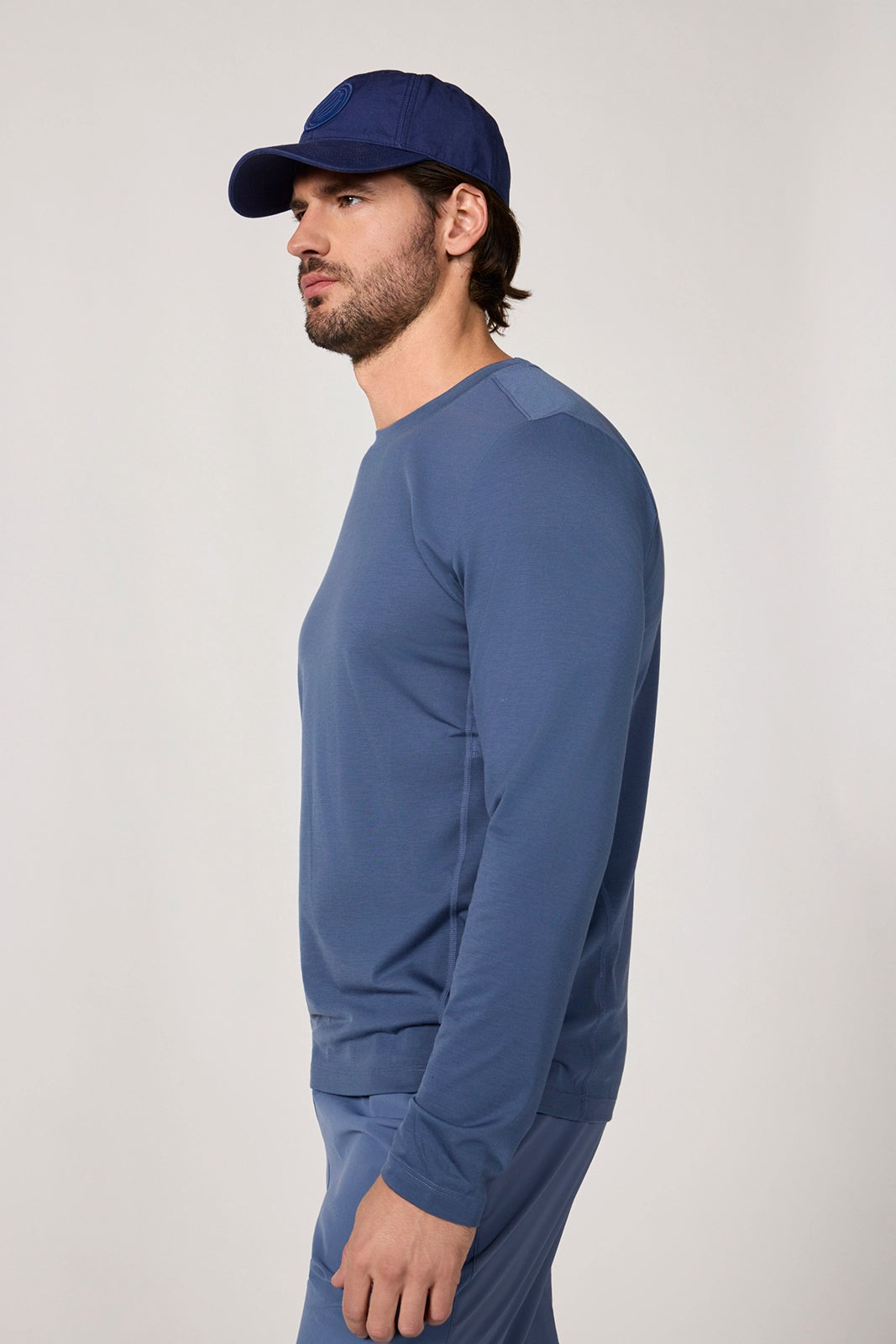 Performance Knit Men's Long Sleeve Tee - Vintage Indigo