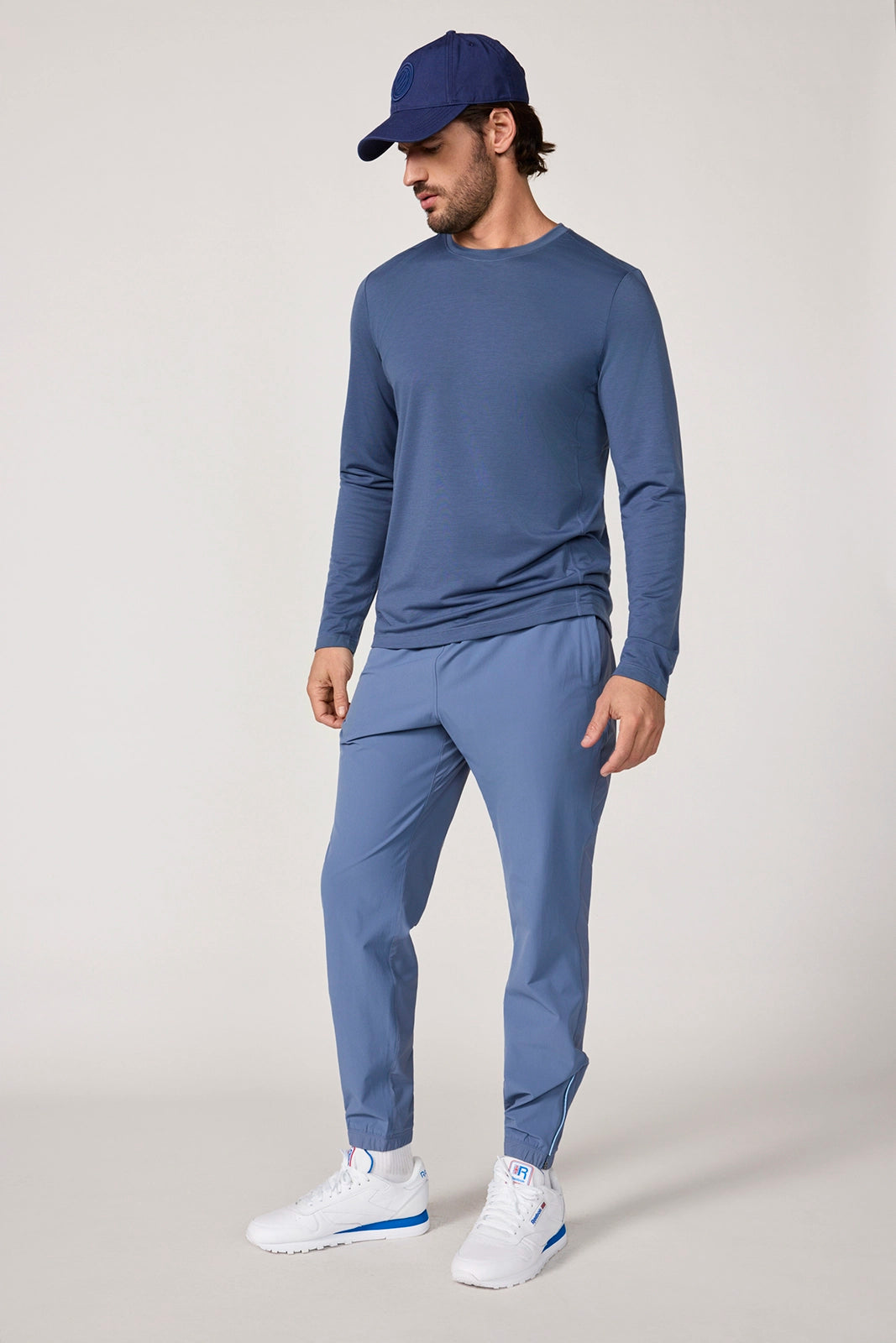 Performance Knit Men's Long Sleeve Tee - Vintage Indigo
