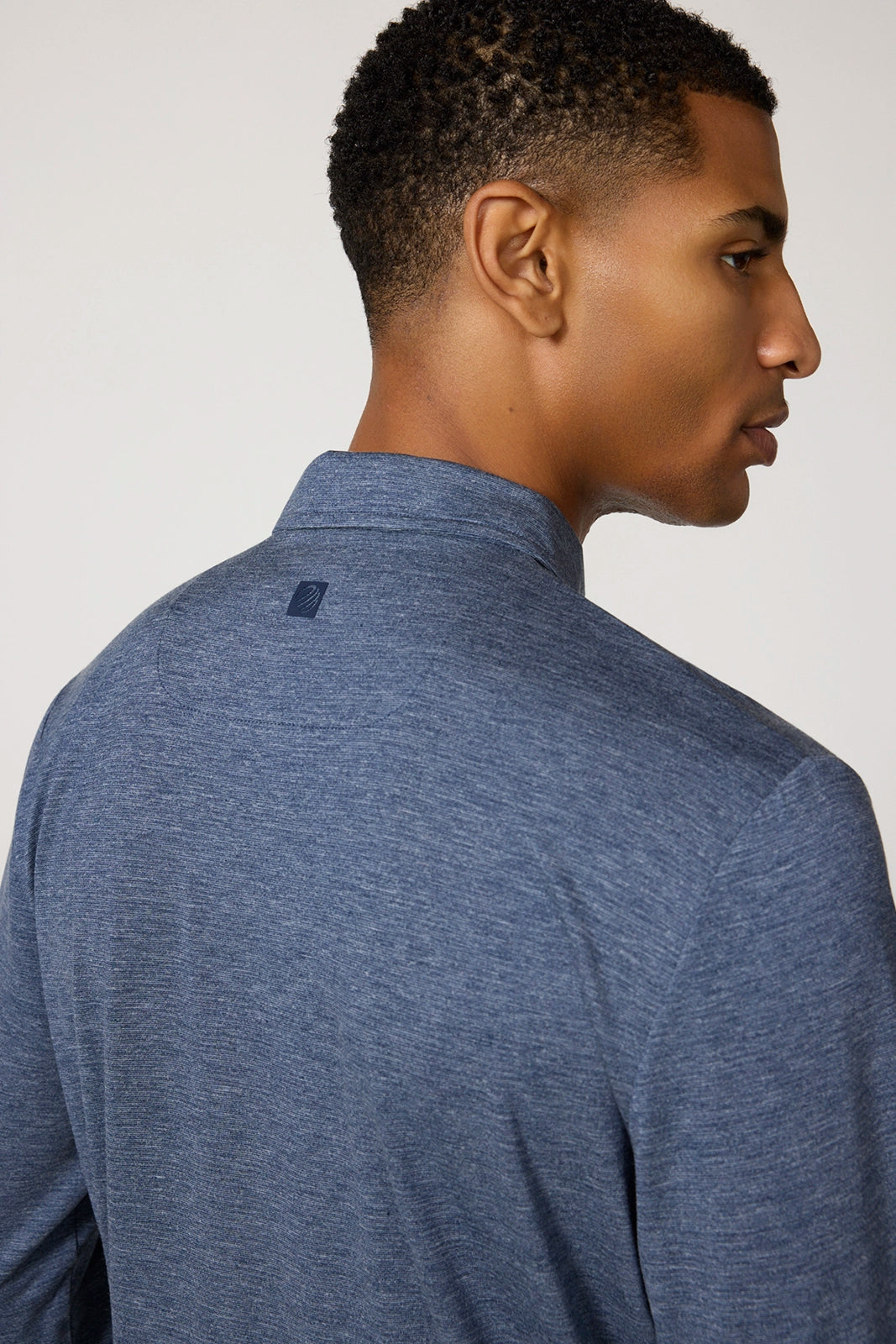 Triumph Long Sleeve Polo - Deep Navy Melange