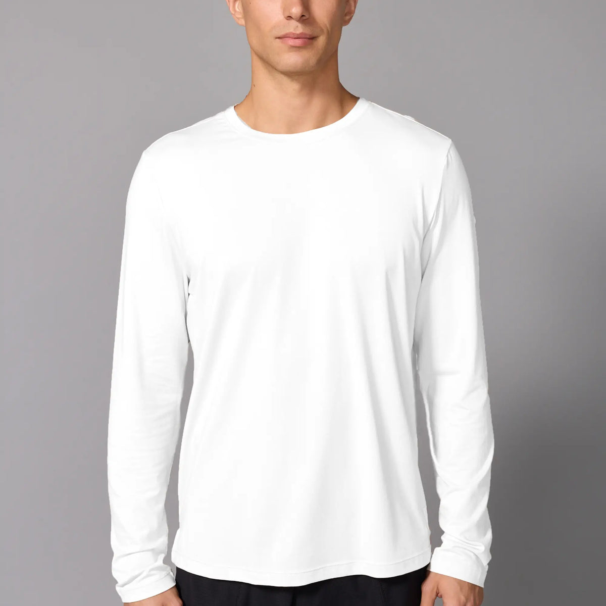 Pima Cotton Long Sleeve Tee - White | MPG Sport