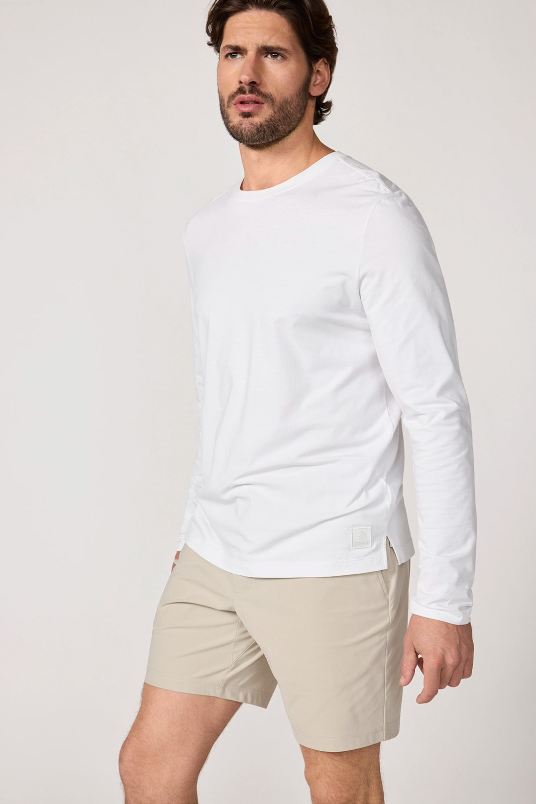 Pima Cotton Long Sleeve Tee - White