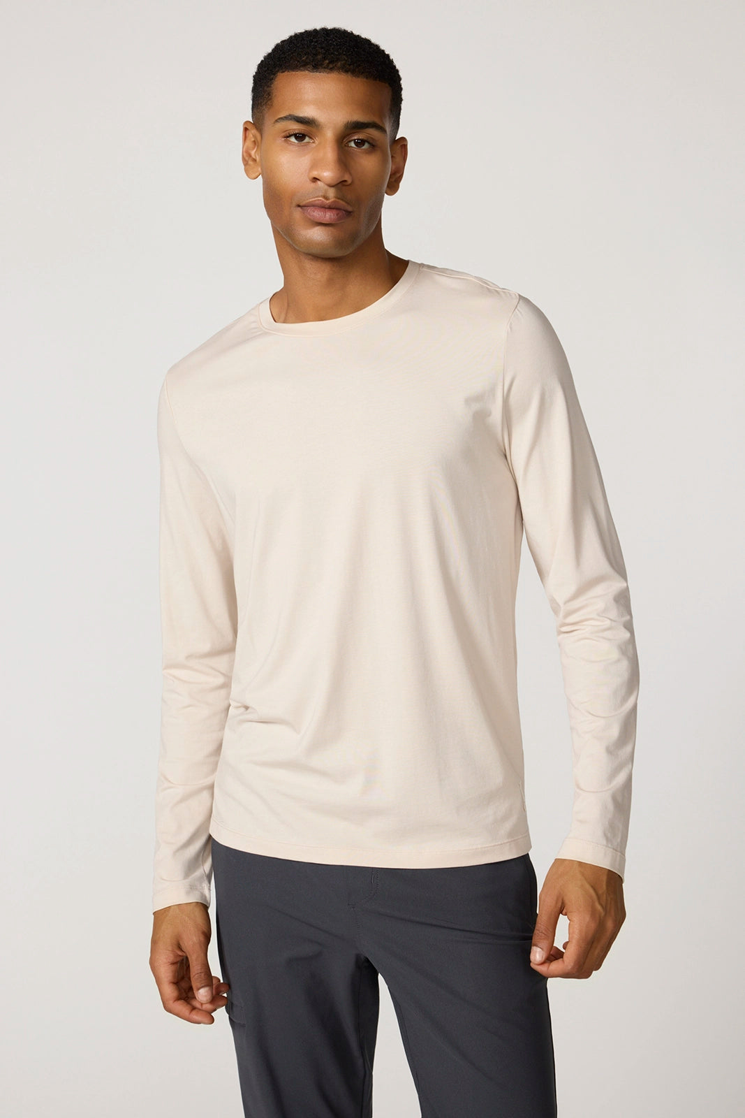 Pima Cotton Long Sleeve Tee - Stone