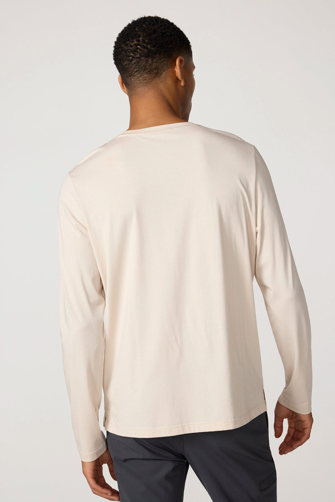Pima Cotton Long Sleeve Tee - Stone
