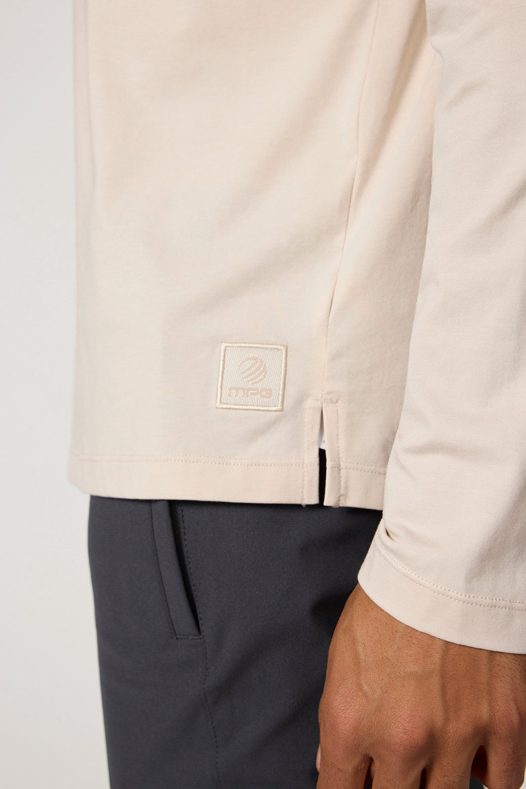 Pima Cotton Long Sleeve Tee - Stone