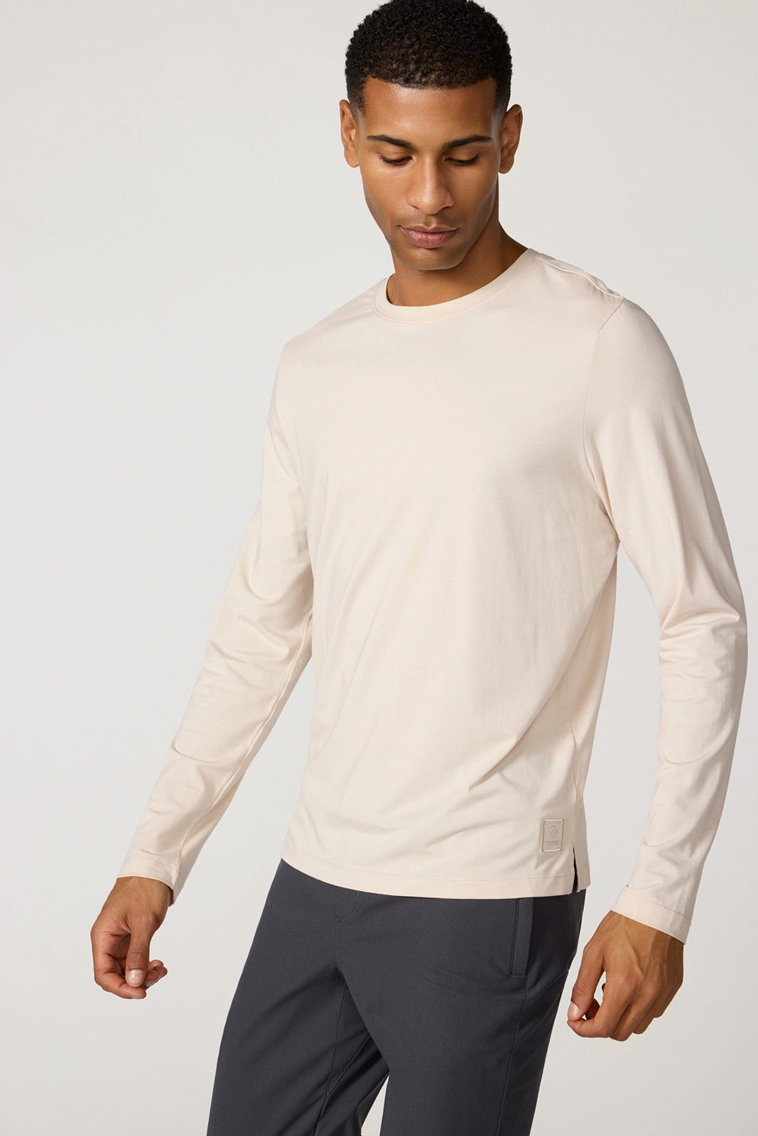 Pima Cotton Long Sleeve Tee - Stone