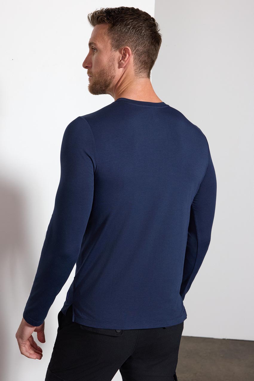 Pima Cotton Long Sleeve Tee - Deep Navy