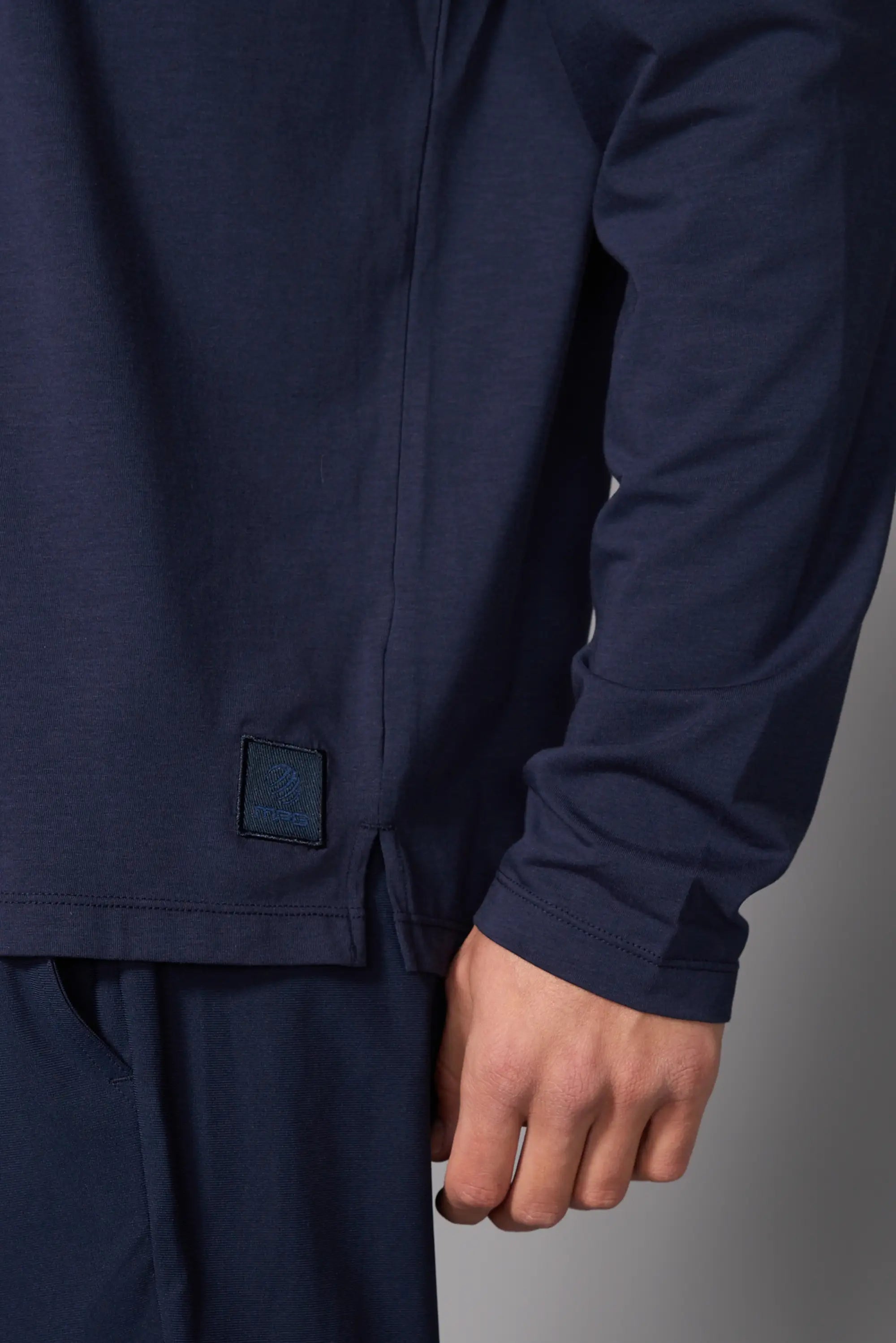 Pima Cotton Long Sleeve Tee - Navy Blazer