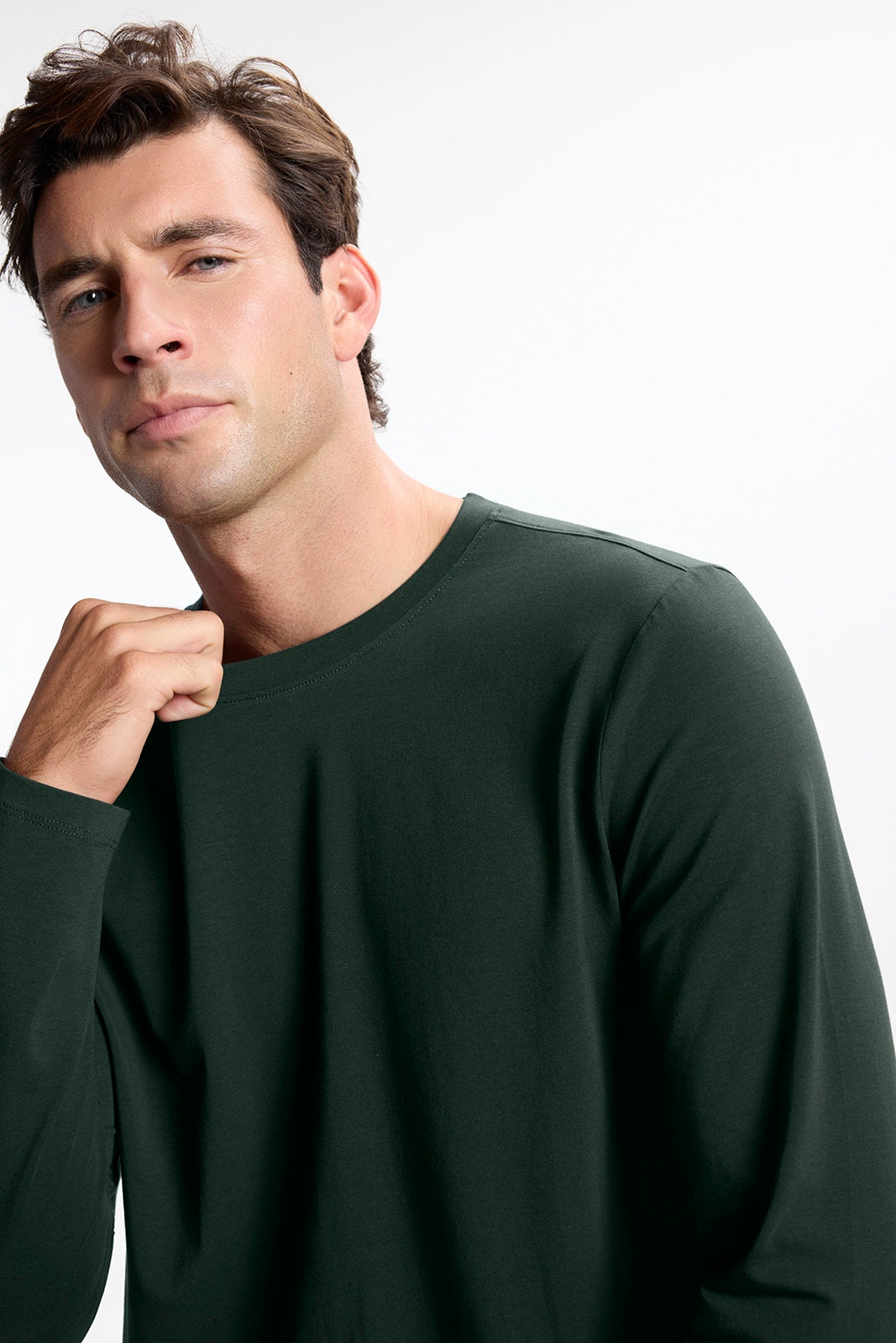 Pima Cotton Long Sleeve Tee - Scarab
