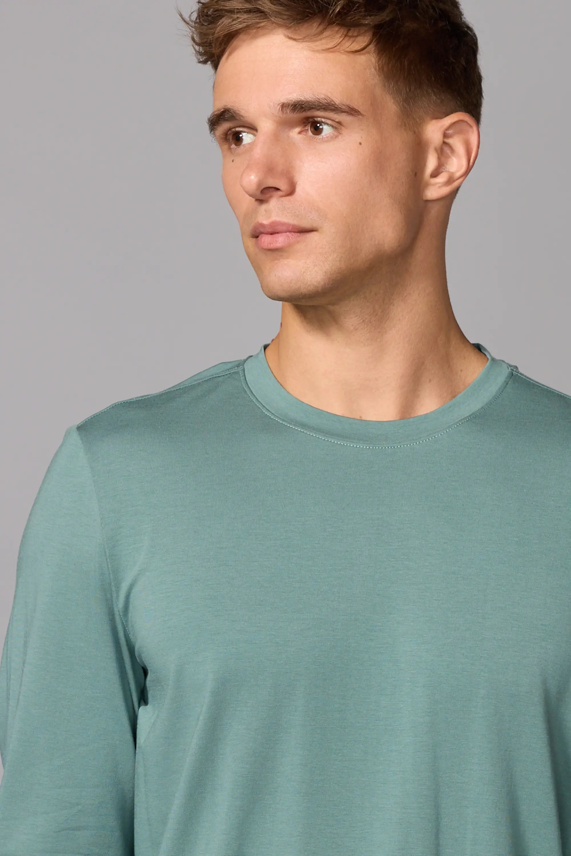 Pima Cotton Long Sleeve Tee - Silver Pine