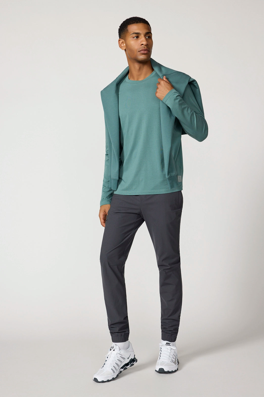 Pima Cotton Long Sleeve Tee - Silver Pine
