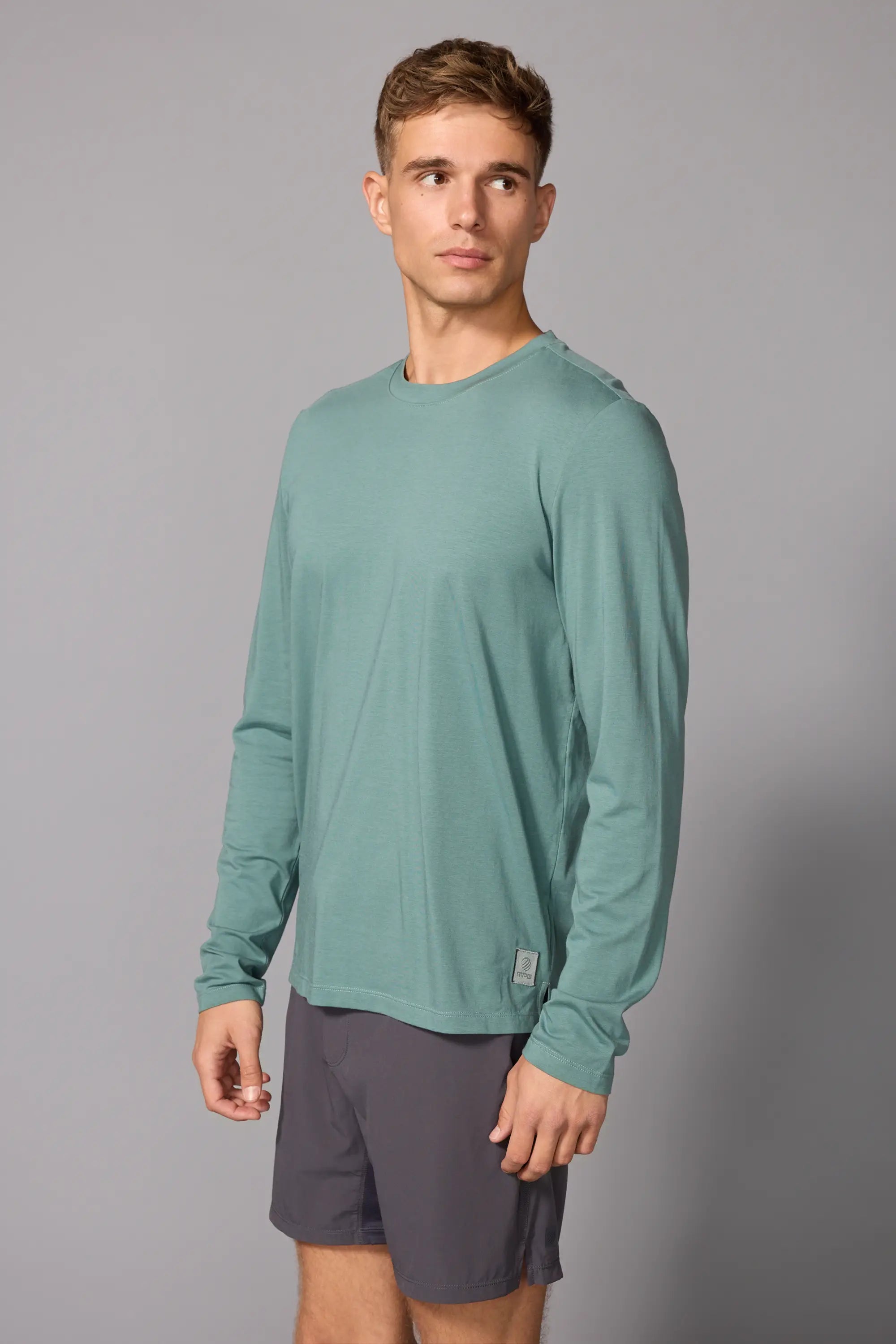 Pima Cotton Long Sleeve Tee - Silver Pine