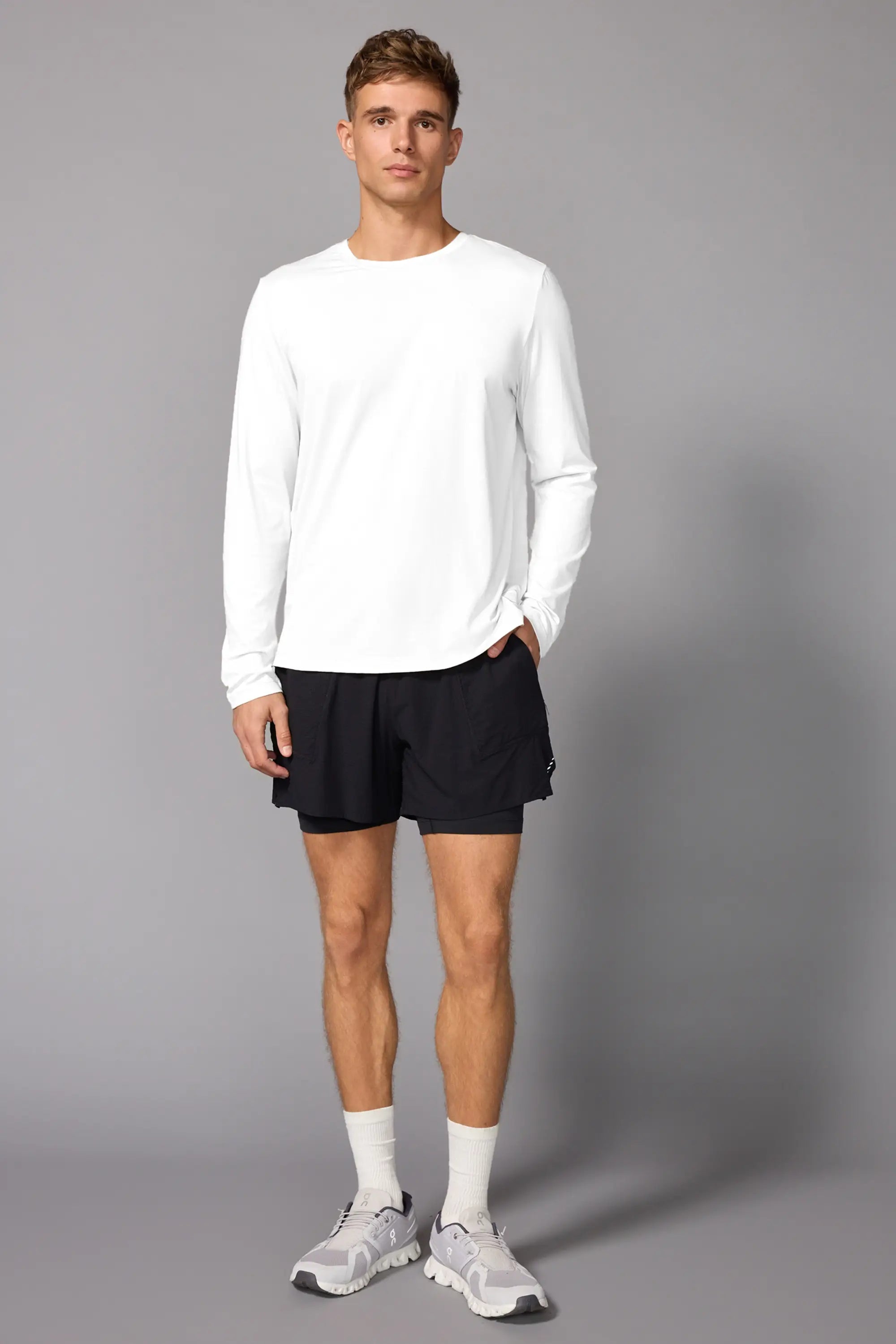 Pima Cotton Long Sleeve Tee - Brilliant White