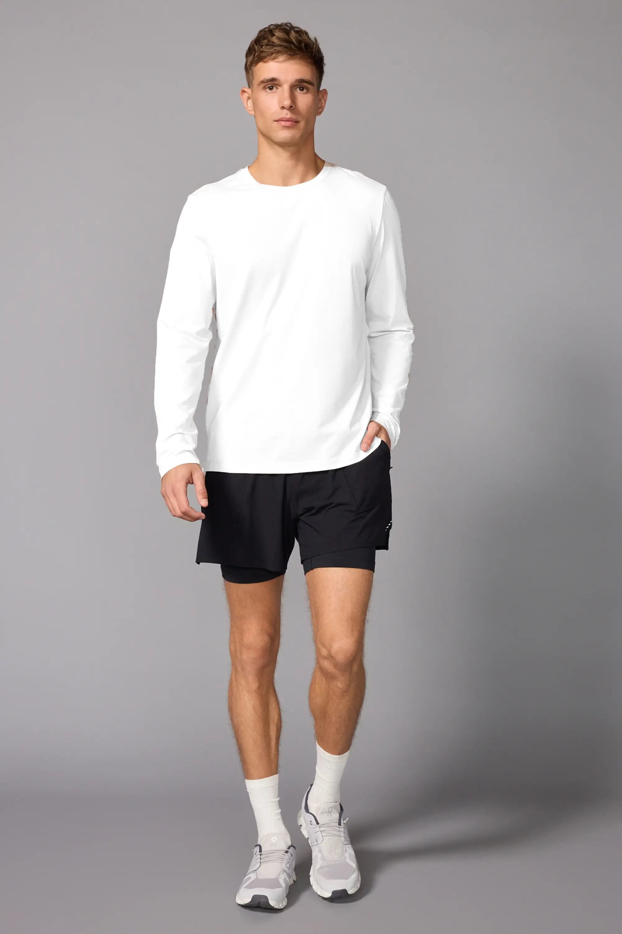 Pima Cotton Long Sleeve Tee - Brilliant White