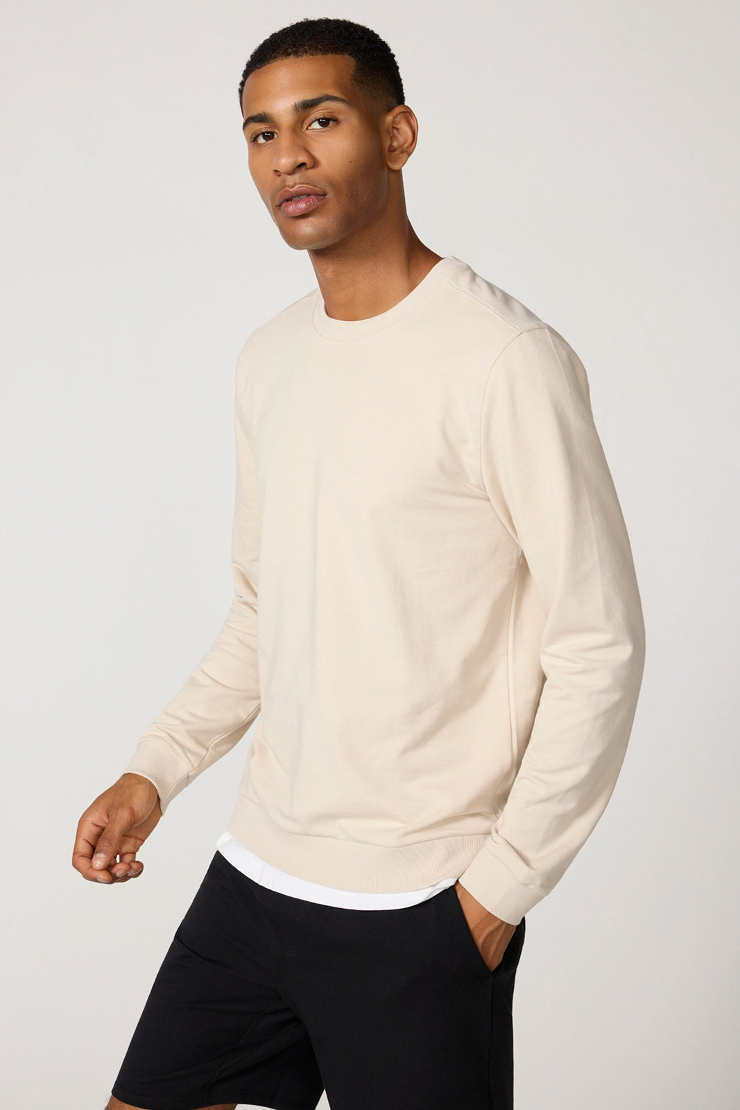 Luxe Terry Crew Neck - Stone