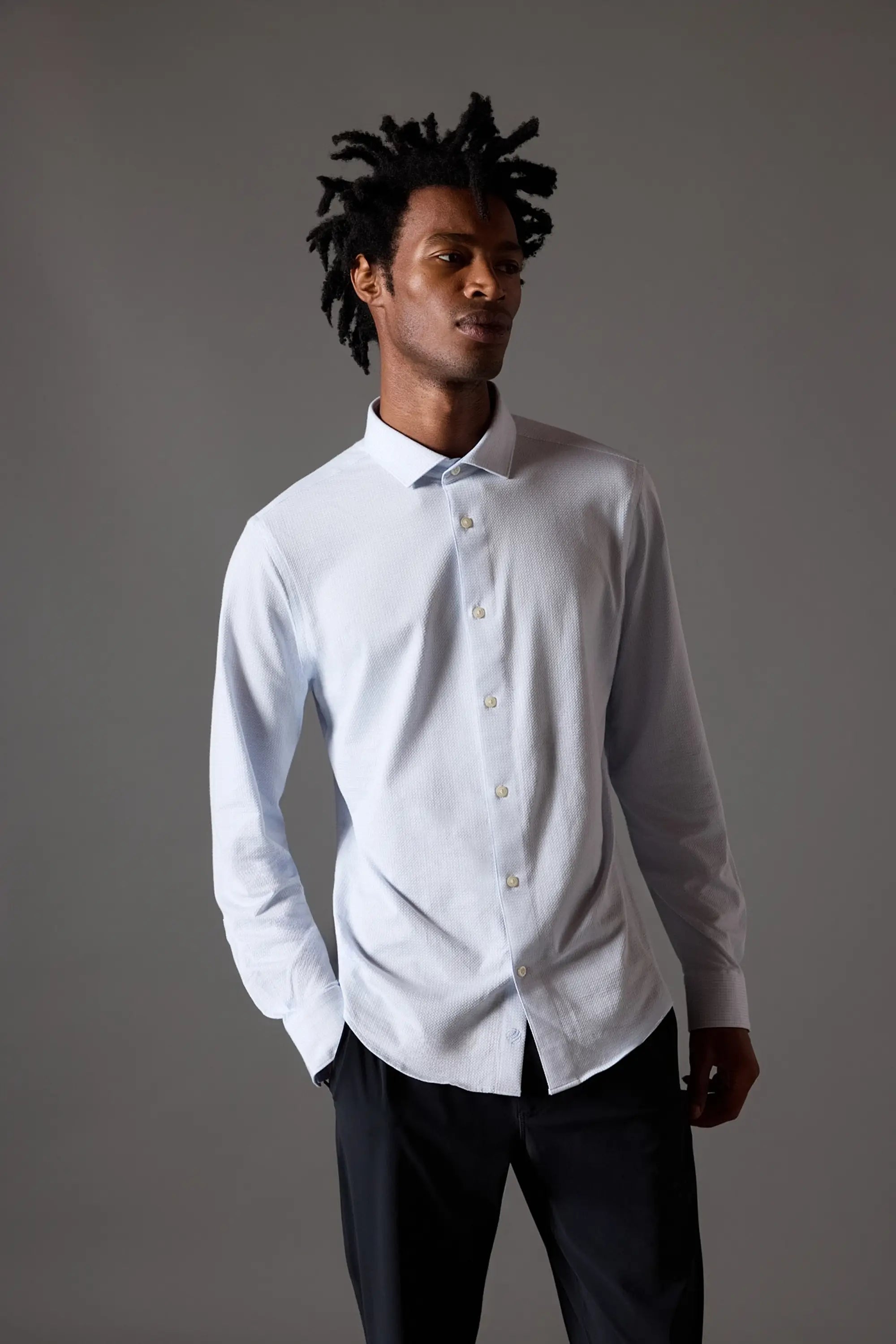 Performance Oxford Shirt - Blue Fog/Brilliant White