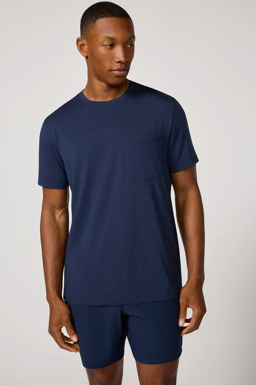 The Essential Pima Crew Pocket Tee - Navy Blazer