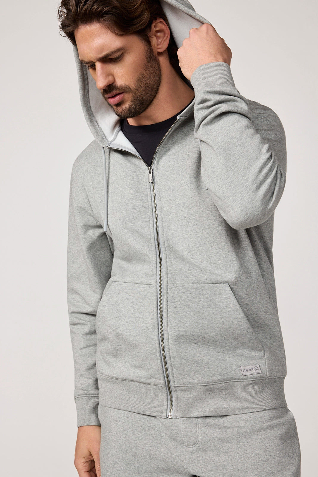 Ultrasoft Fleece Full Zip Hoodie - Htr Concrete
