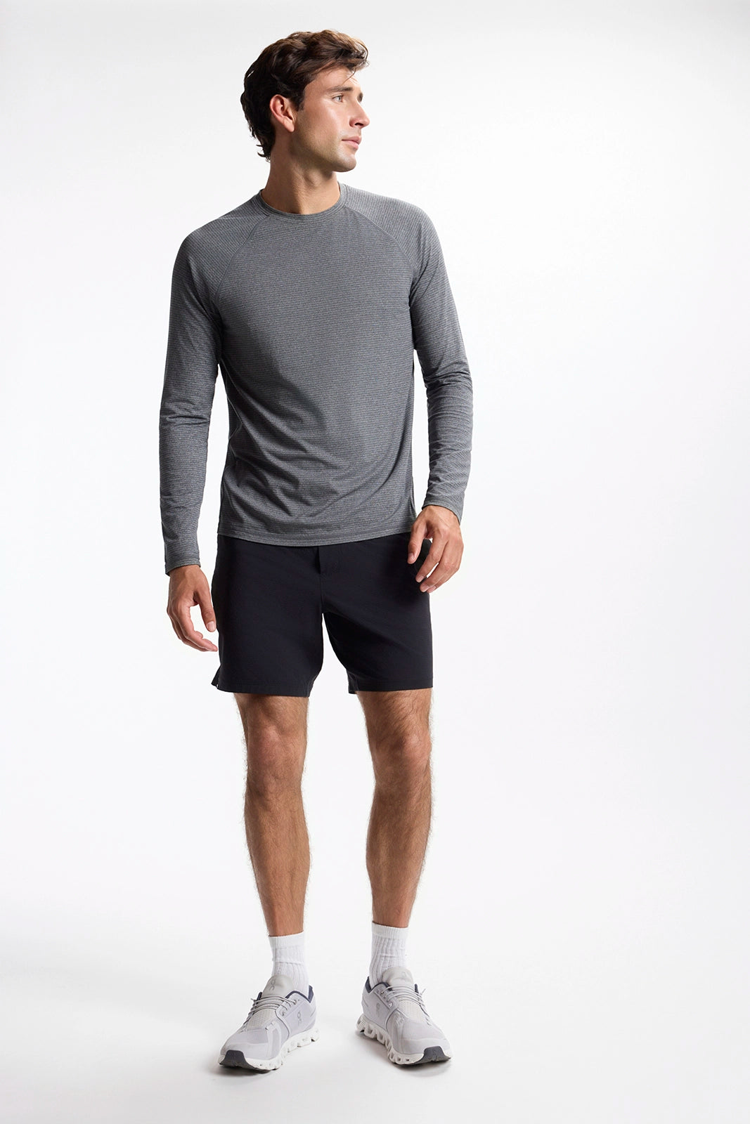 Rise and Conquer Long Sleeve Tee - Micro Chip/Black