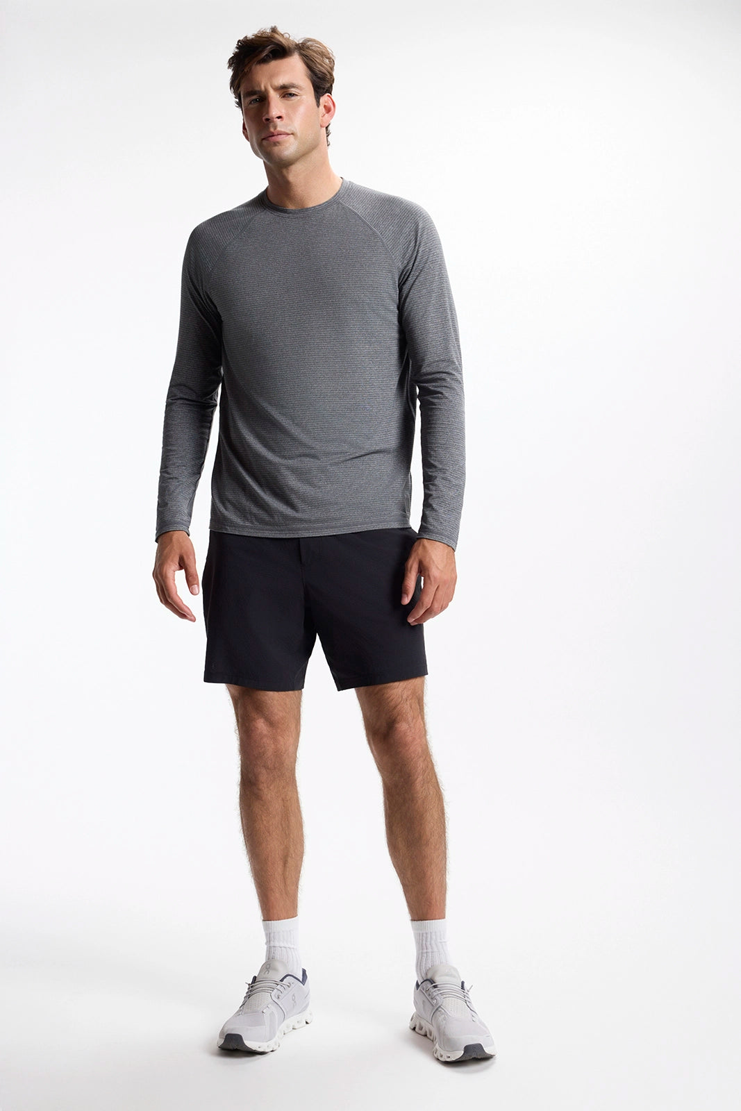 Rise and Conquer Long Sleeve Tee - Micro Chip/Black