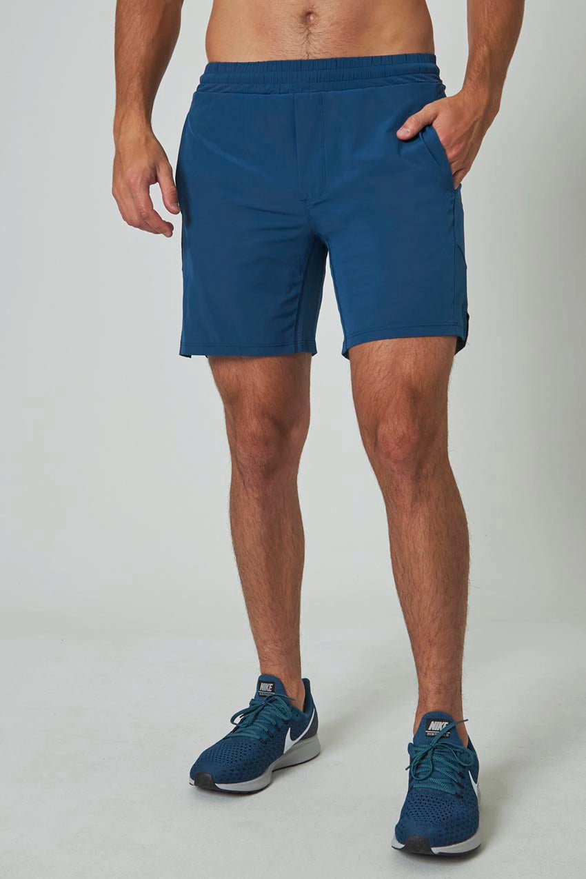 Stride Short with Liner - 7" - Poseidon