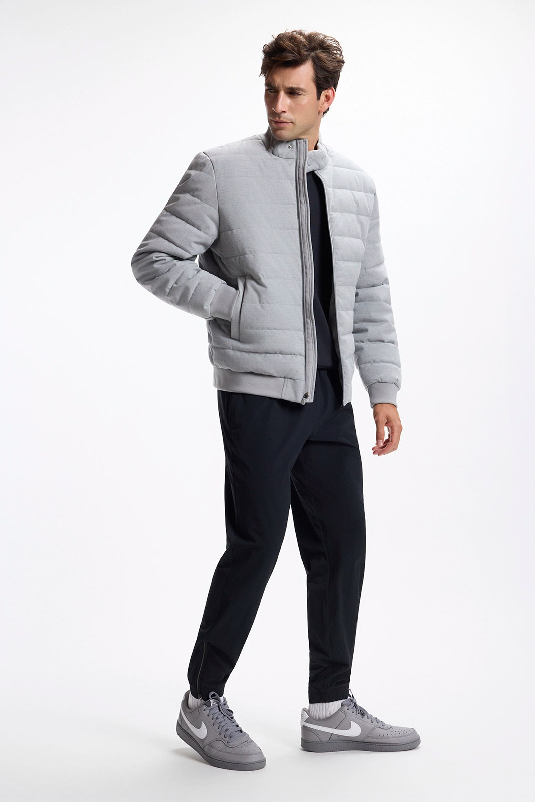 The All Day Filled Bomber Jacket - Htr Concrete