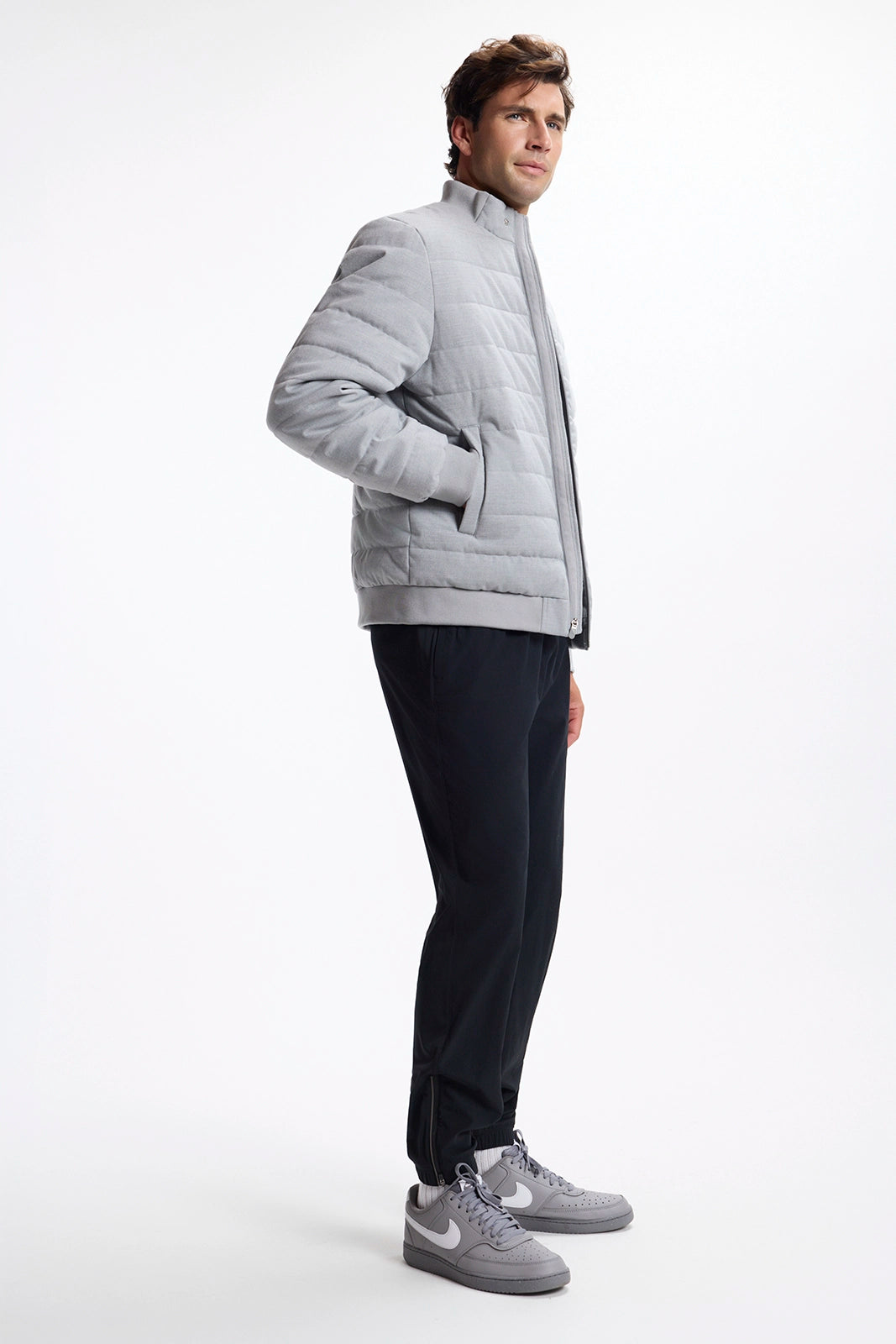 The All Day Filled Bomber Jacket - Htr Concrete