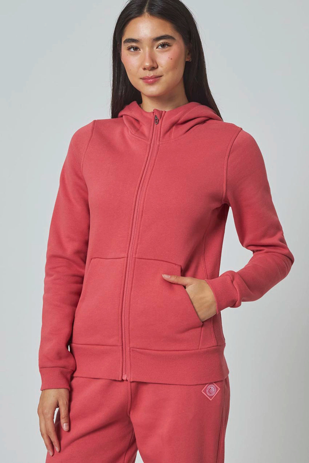 For general description, go to 'Main Product Description' region - Luxefleece Zip-Up Hoodie - Mineral Red