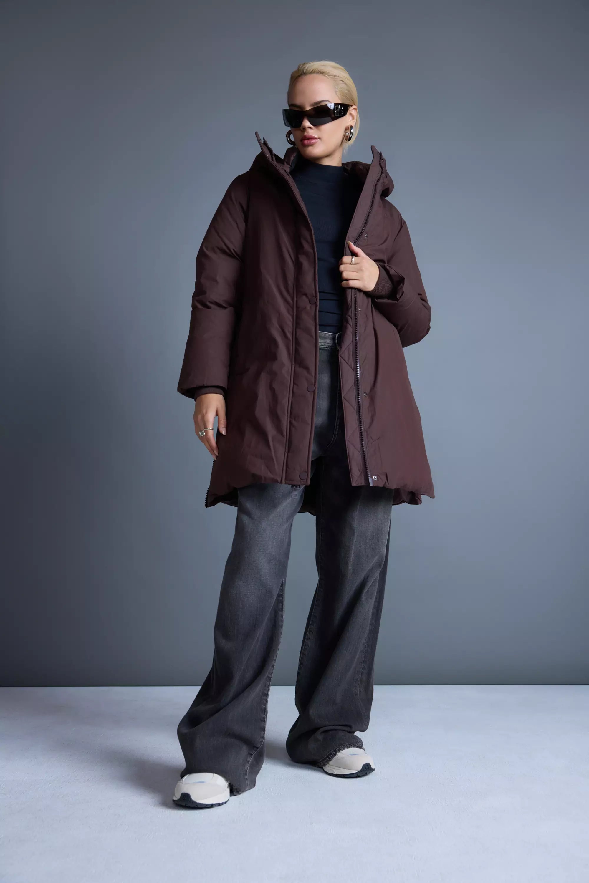 RDS Down MIDI Puffer - Chocolate Brown